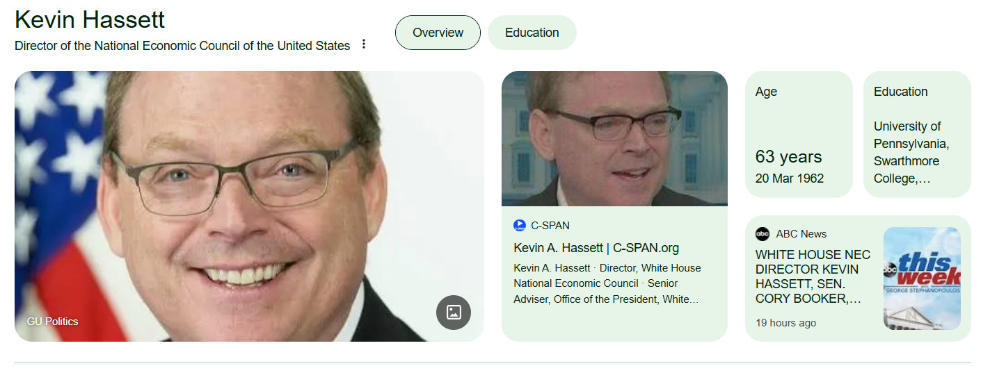 The Career of Kevin Hassett: From Academia to the White House